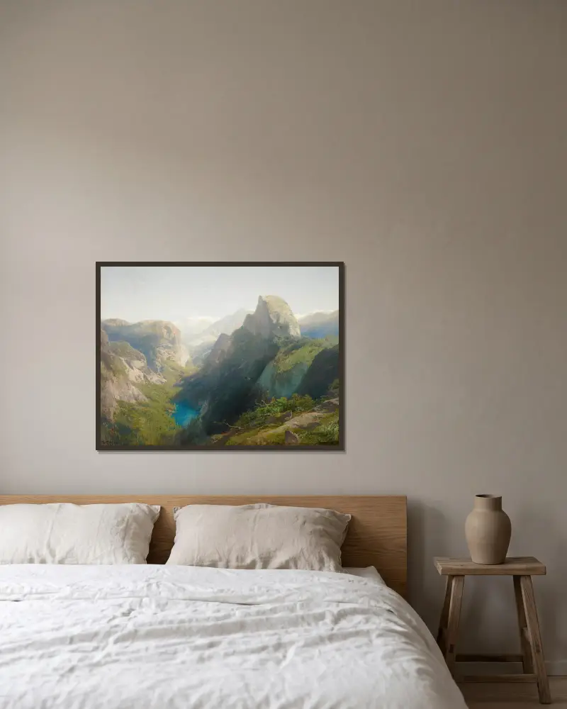 Mirror Lake, Yosemite av Hermann Ottomar Herzog inramad på en vägg