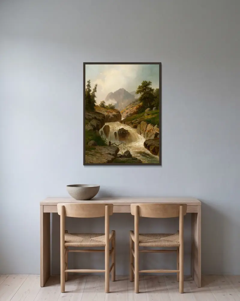 Zvlněná řeka, Hermann Ottomar Herzog v rámu na stěně