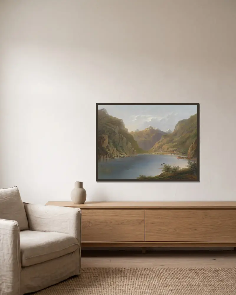 Vierwaldstättersee von Hermann Ottomar Herzog gerahmt an einer Wand