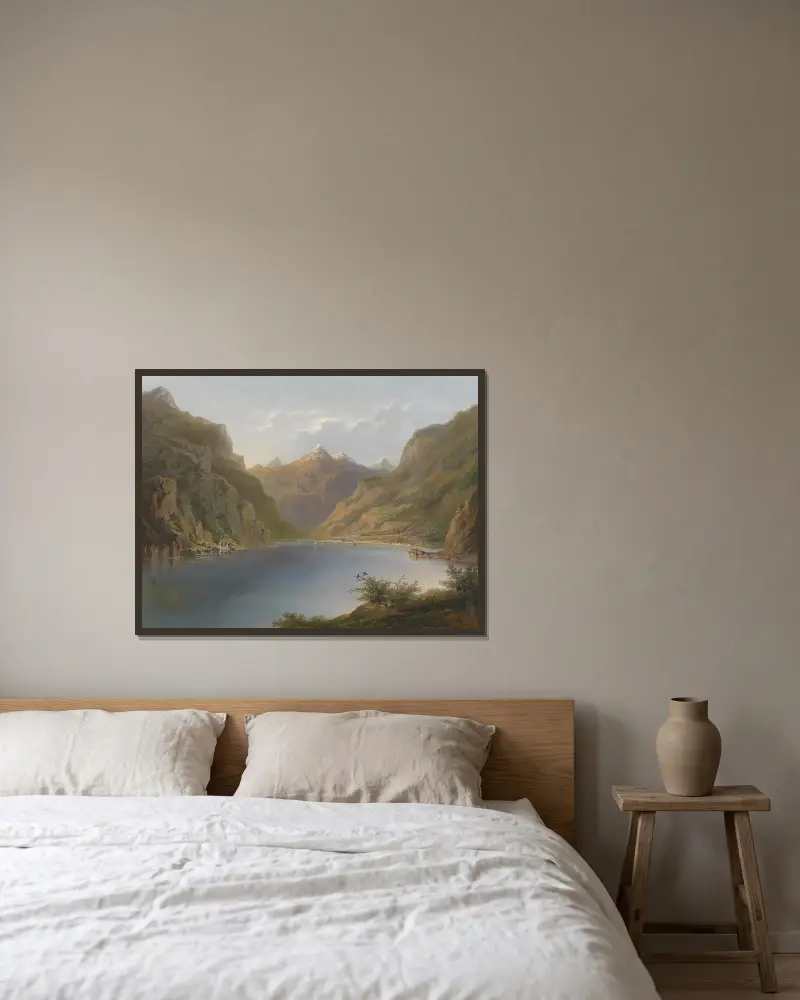 Vierwaldstättersee von Hermann Ottomar Herzog gerahmt an einer Wand