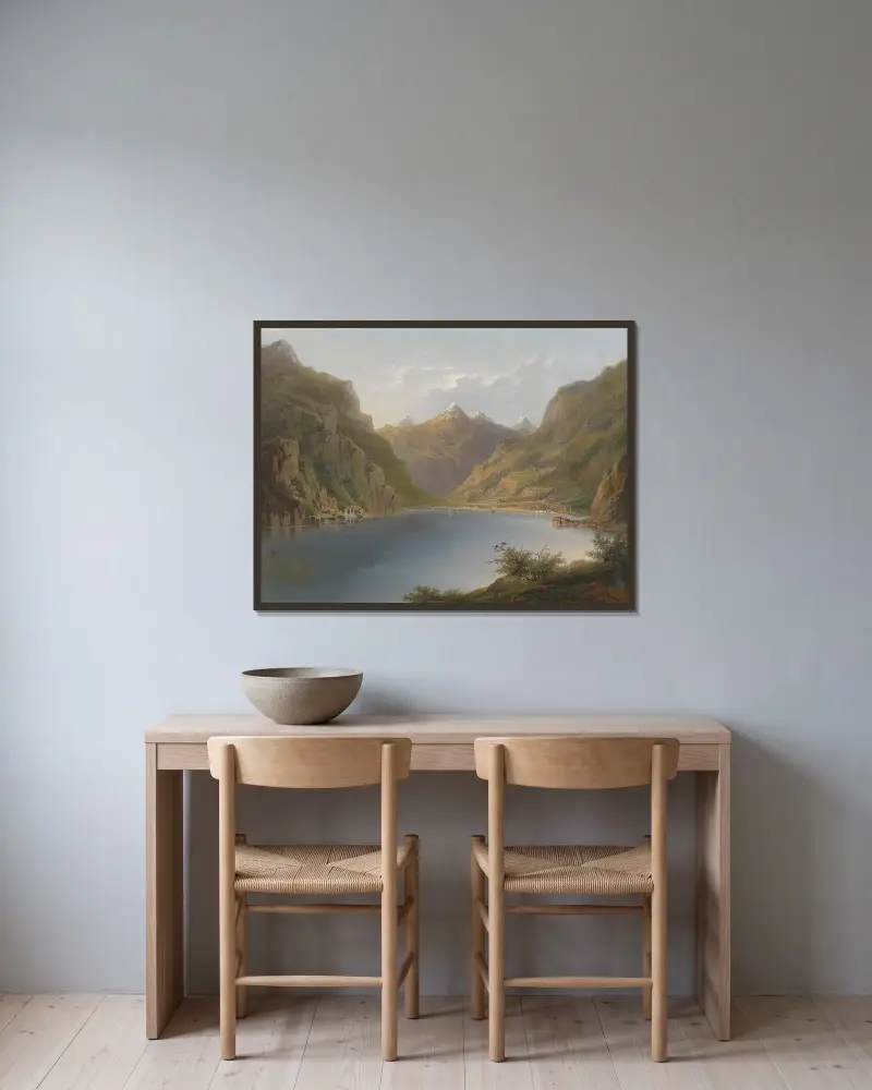 Vierwaldstättersee von Hermann Ottomar Herzog gerahmt an einer Wand