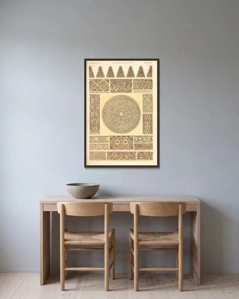 Arabian No. 3 av Owen Jones inramad på en vägg