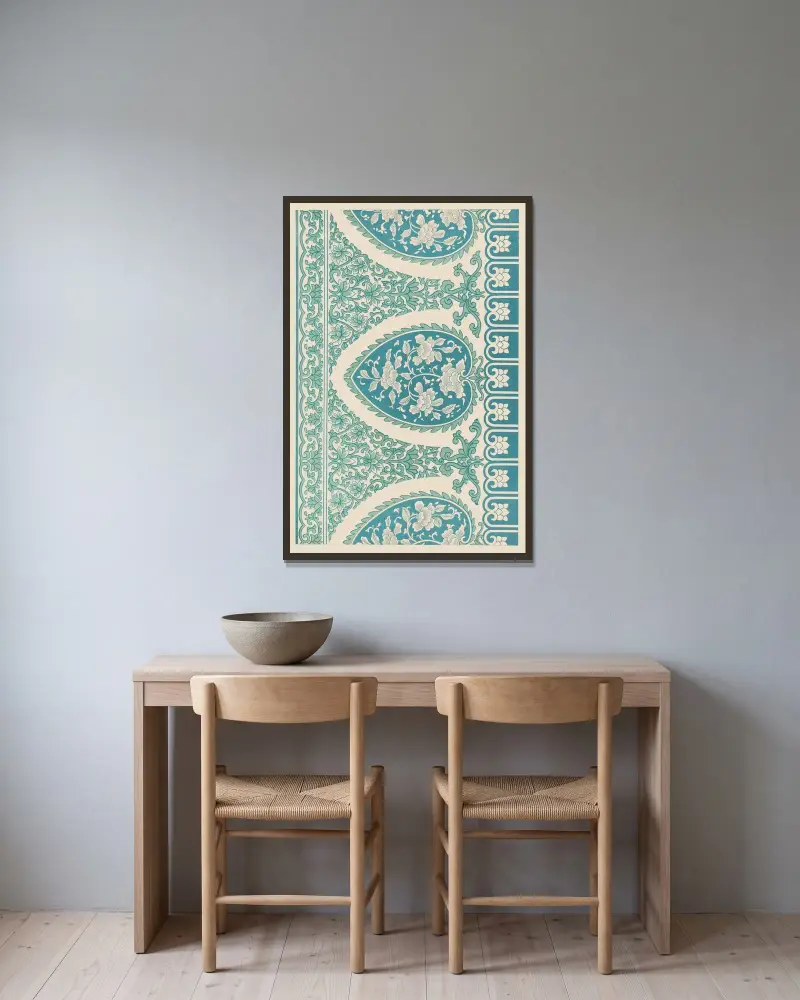 Examples of Chinese ornament, Pl.02 av Owen Jones inramad på en vägg