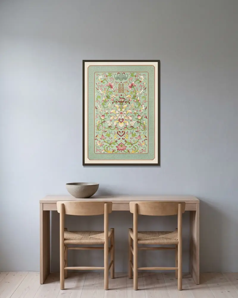 Examples of Chinese ornament, Pl.14 av Owen Jones inramad på en vägg