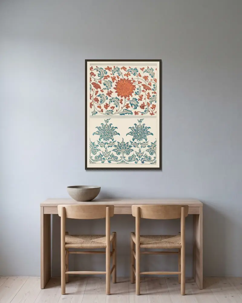 Examples of Chinese ornament, Pl.39 av Owen Jones inramad på en vägg