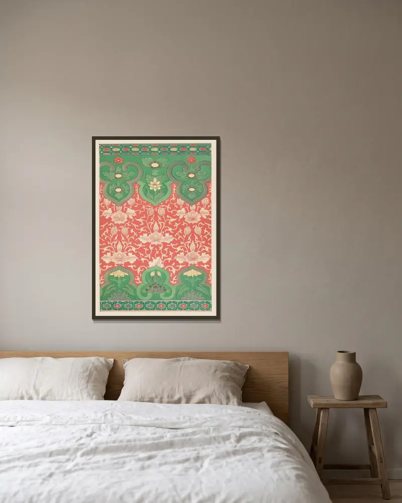 Beispiele chinesischer Ornamentik, Taf. 84 von Owen Jones gerahmt an einer Wand