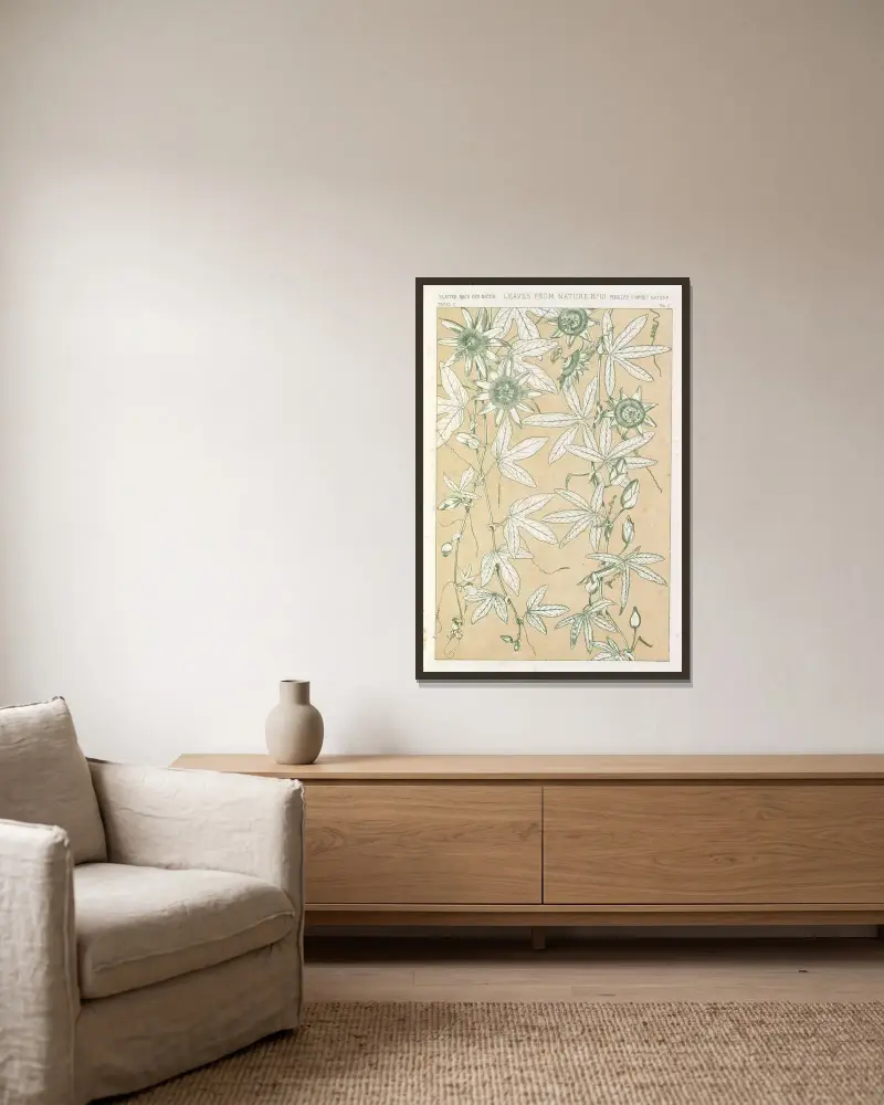 Leaves from Nature No.10 av Owen Jones inramad på en vägg