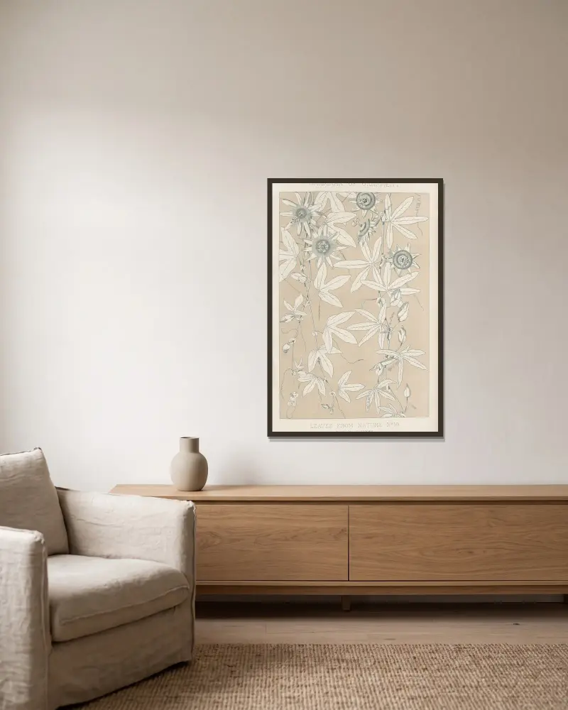 Leaves from Nature No. 10 av Owen Jones inramad på en vägg