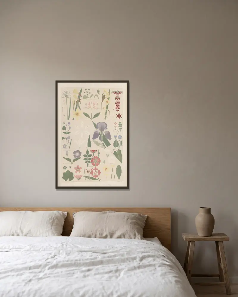 Leaves from Nature No. 8 av Owen Jones inramad på en vägg