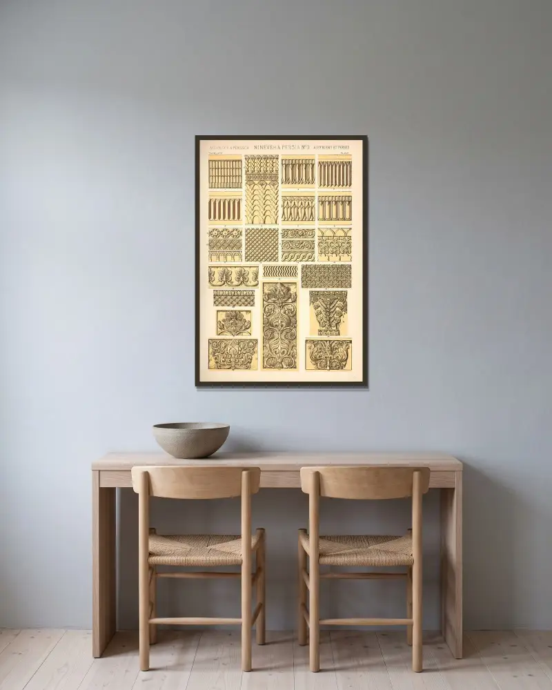 Nineveh & Persia Nr. 3 von Owen Jones gerahmt an einer Wand