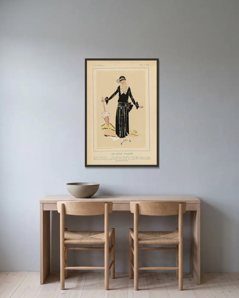 Creation De Paquin. Sobre Elégance av G-P. Joumard inramad på en vägg
