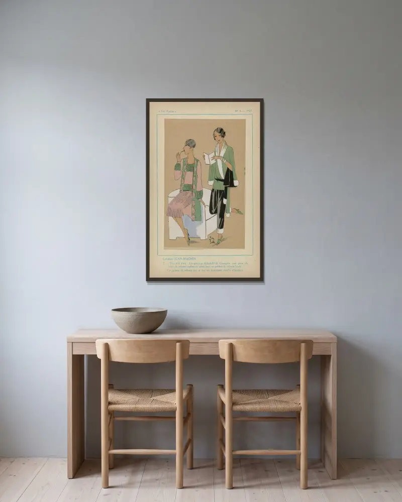Créations Jean Magnin – Tea For Two av G-P. Joumard inramad på en vägg