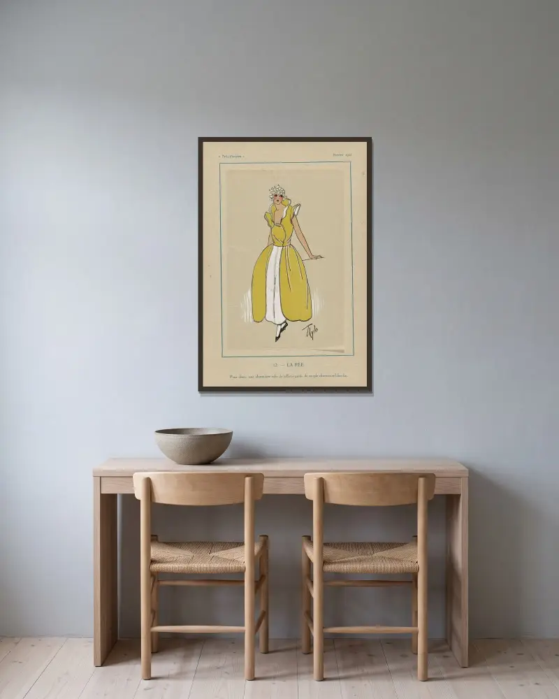 La Fée av G-P. Joumard inramad på en vägg