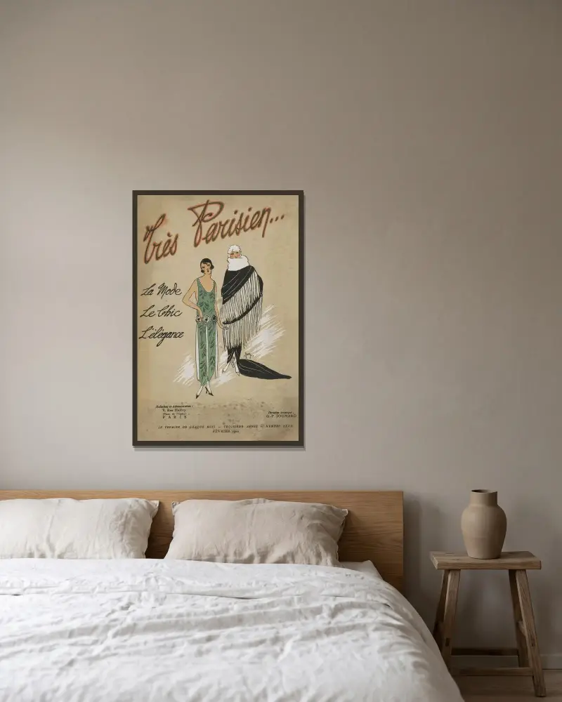 La Mode Le Chic L’éléganc av G-P. Joumard inramad på en vägg