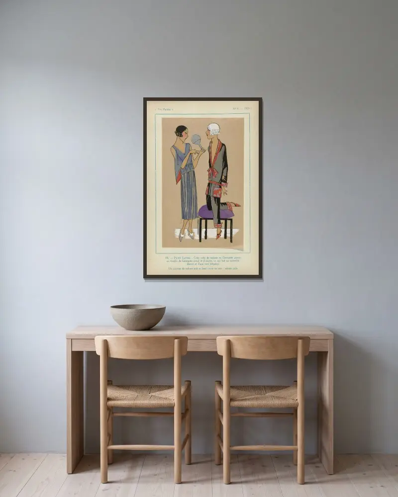Petit Lever av G-P. Joumard inramad på en vägg