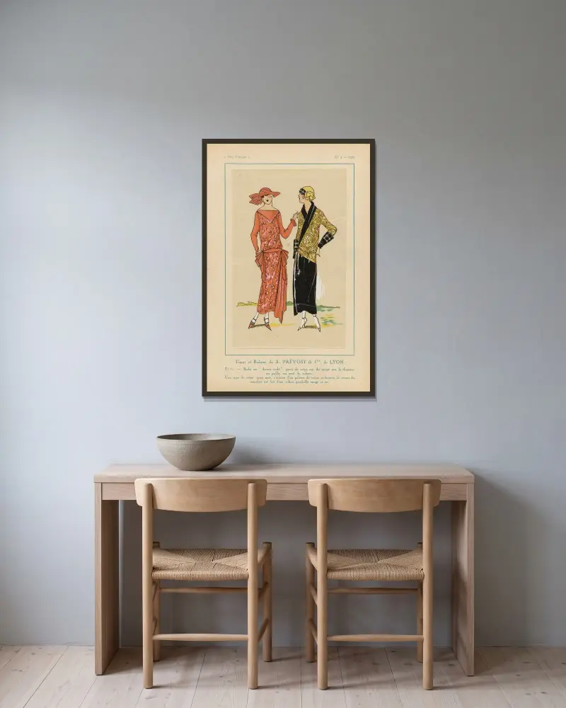 Tissus et Rubans de A. Prévost & Cie av G-P. Joumard inramad på en vägg