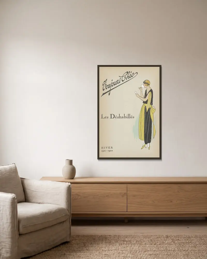 Toujours Chic, Les Deshabillés – Title page av G-P. Joumard inramad på en vägg