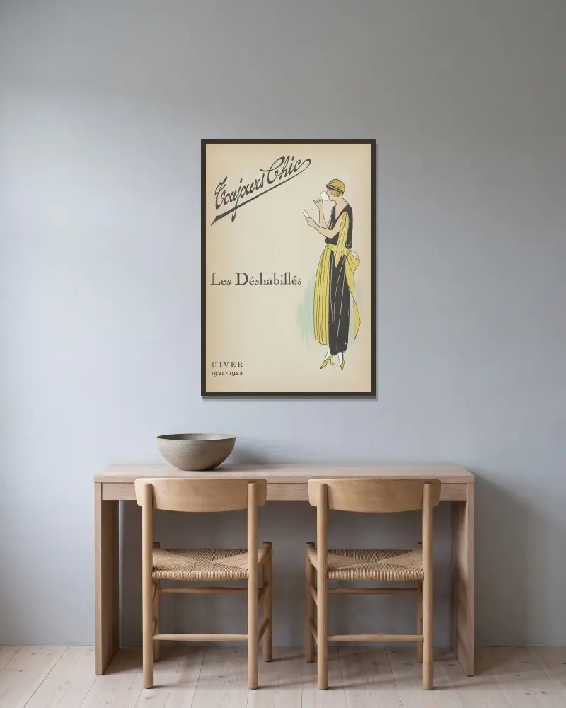 Toujours Chic, Les Deshabillés – Title page av G-P. Joumard inramad på en vägg