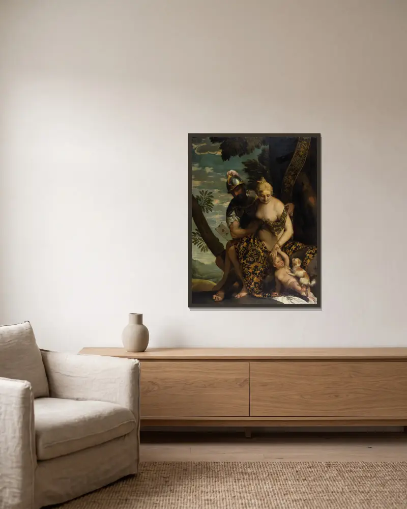 Mars i Wenus, Paolo Veronese w ramie na ścianie