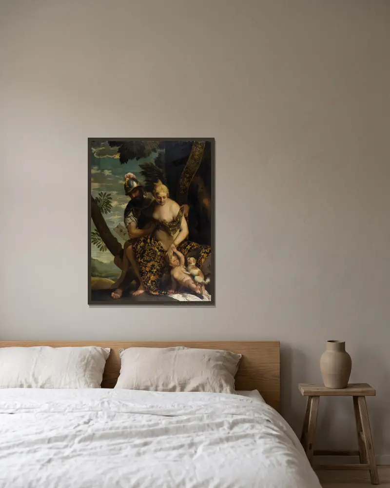 Mars i Wenus, Paolo Veronese w ramie na ścianie