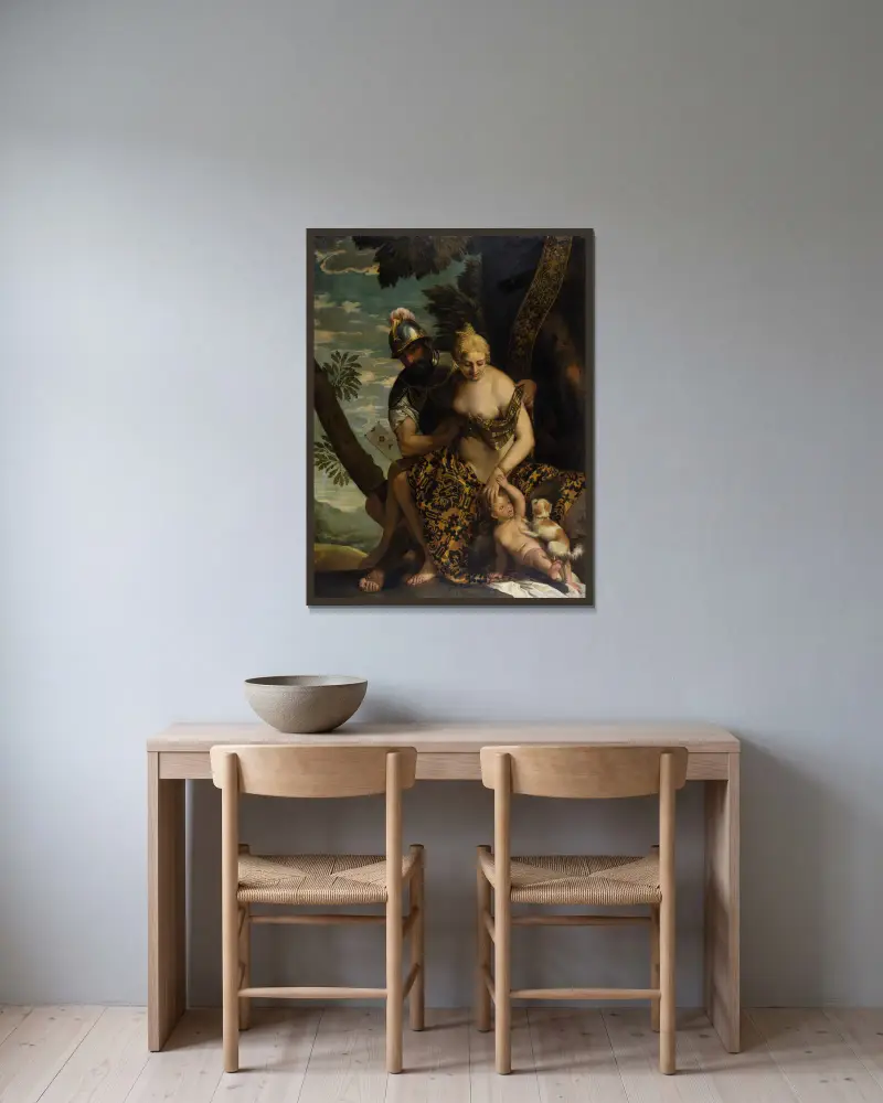 Mars i Wenus, Paolo Veronese w ramie na ścianie