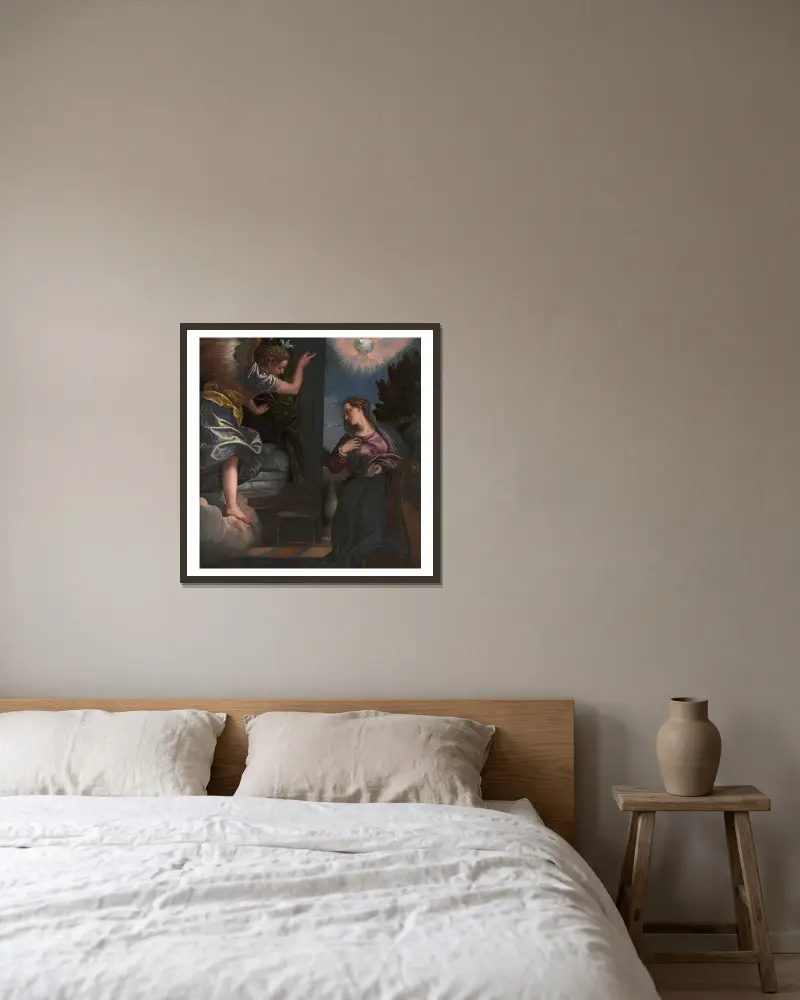 Verkündigung von Paolo Veronese gerahmt an einer Wand