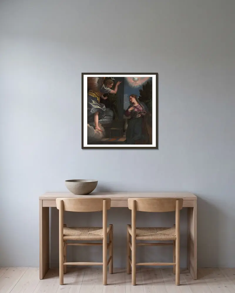 Verkündigung von Paolo Veronese gerahmt an einer Wand