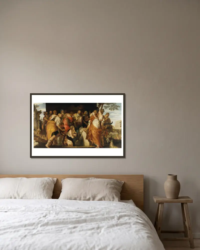 Davids smörjelse av Paolo Veronese inramad på en vägg