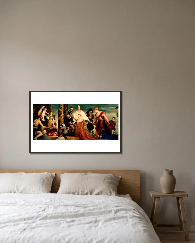 The Madonna of the Cuccina Family av Paolo Veronese inramad på en vägg