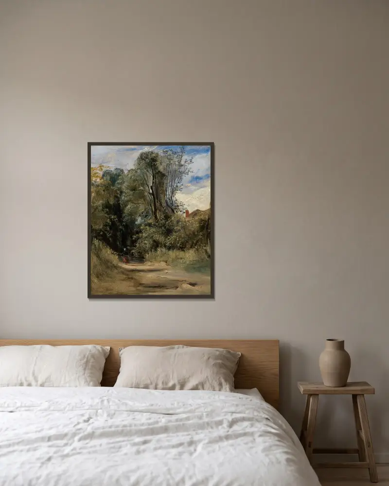 Ein Waldpfad von Richard Parkes Bonington gerahmt an einer Wand