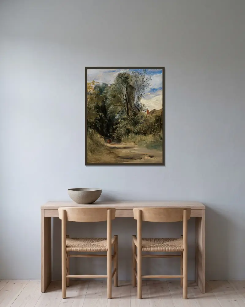 Ein Waldpfad von Richard Parkes Bonington gerahmt an einer Wand