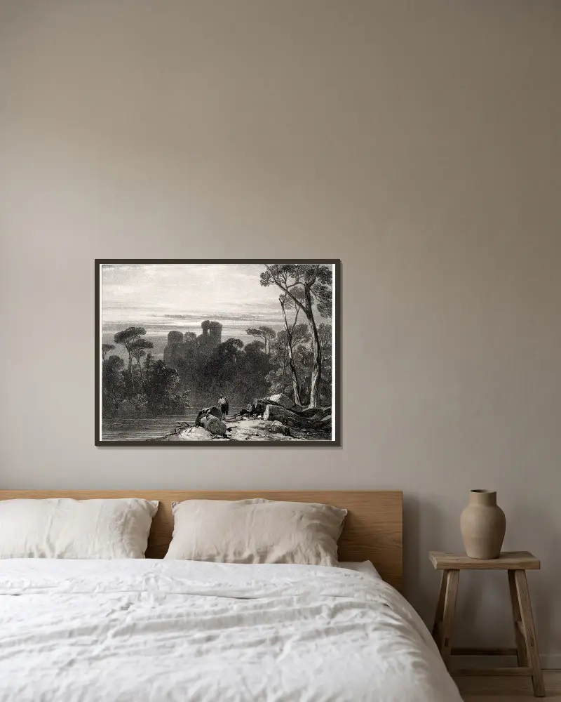 Bothwell Castle von Richard Parkes Bonington gerahmt an einer Wand