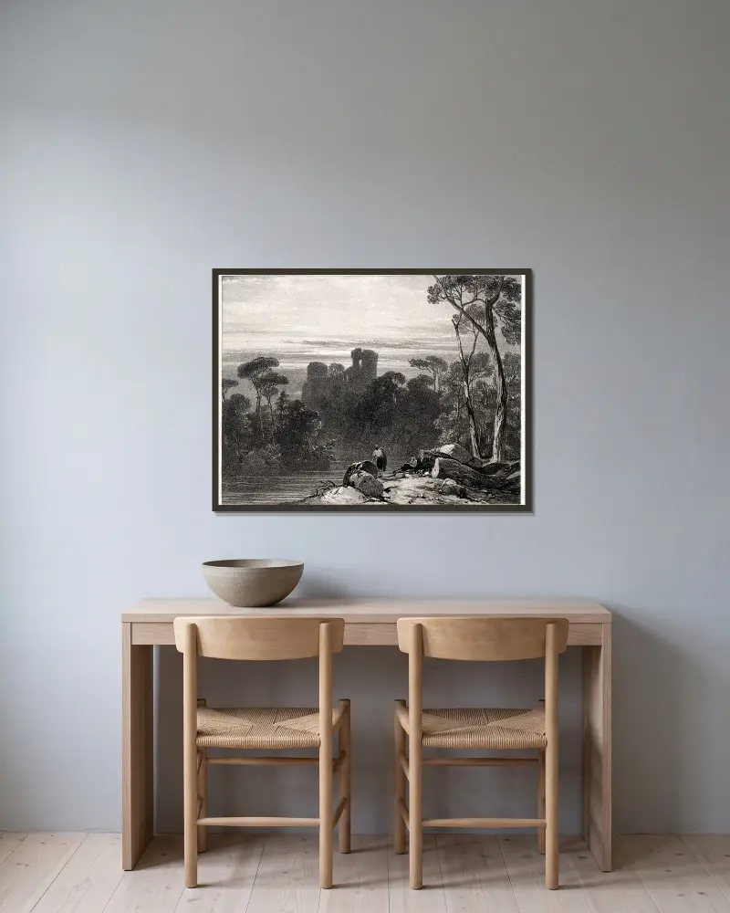 Bothwell Castle von Richard Parkes Bonington gerahmt an einer Wand