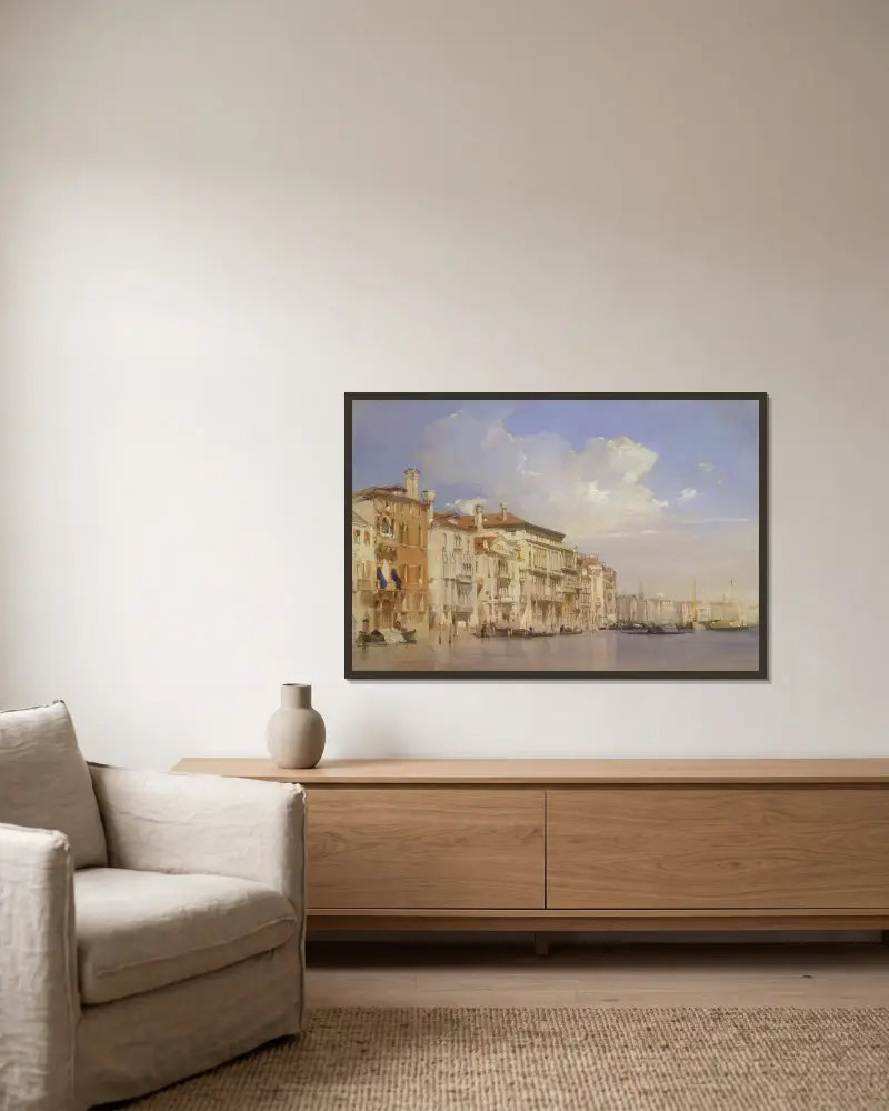Canale Grande w Wenecji, Richard Parkes Bonington w ramie na ścianie