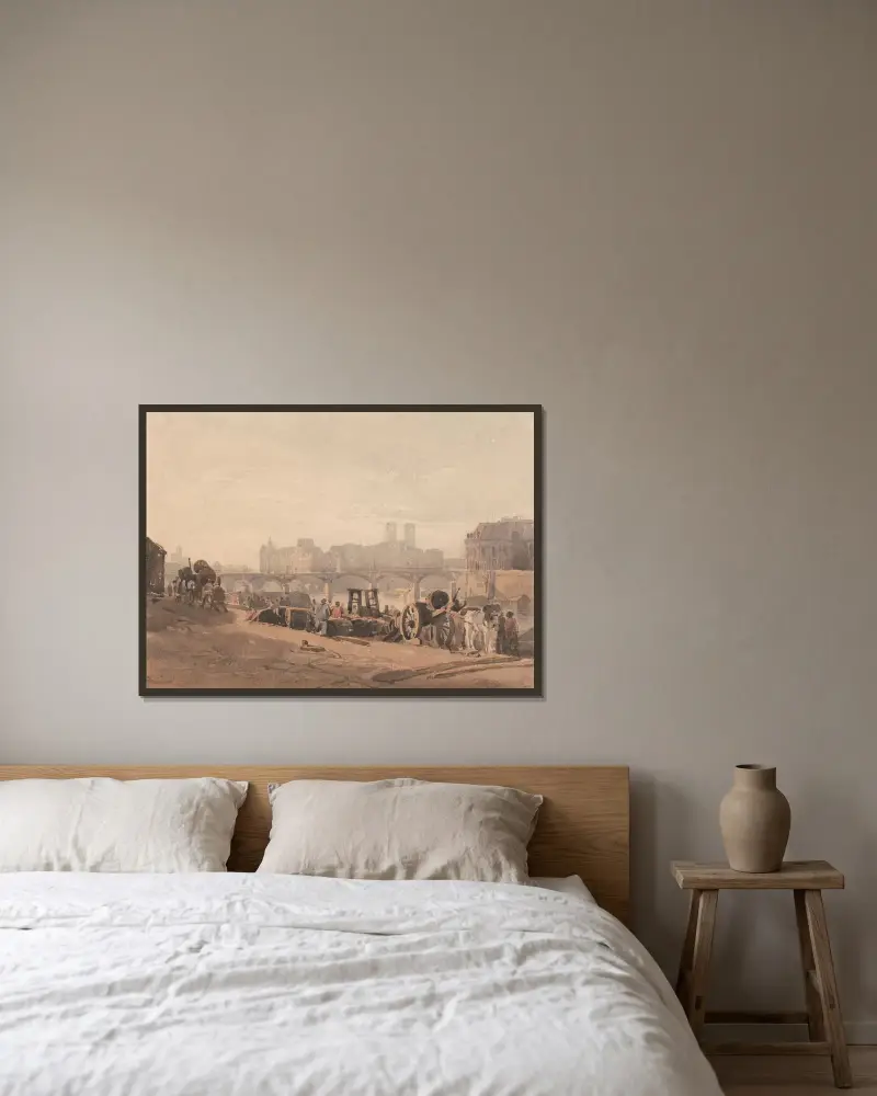 Île de la Cité von Richard Parkes Bonington gerahmt an einer Wand