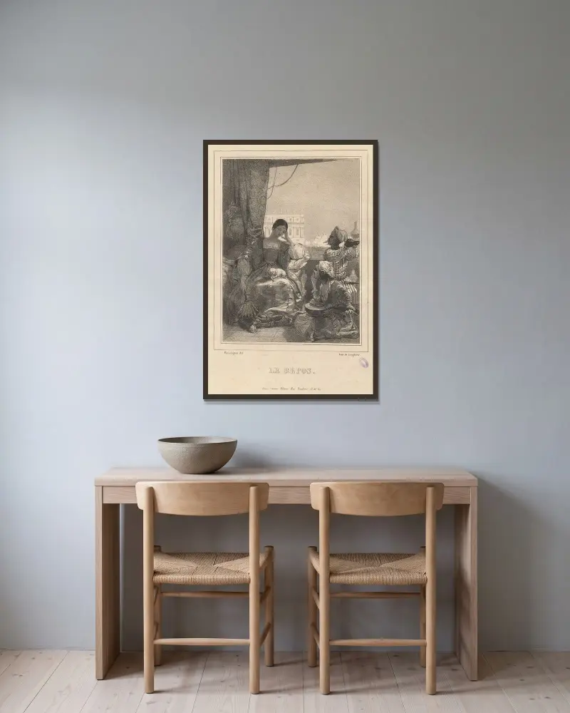 Vilan av Richard Parkes Bonington inramad på en vägg