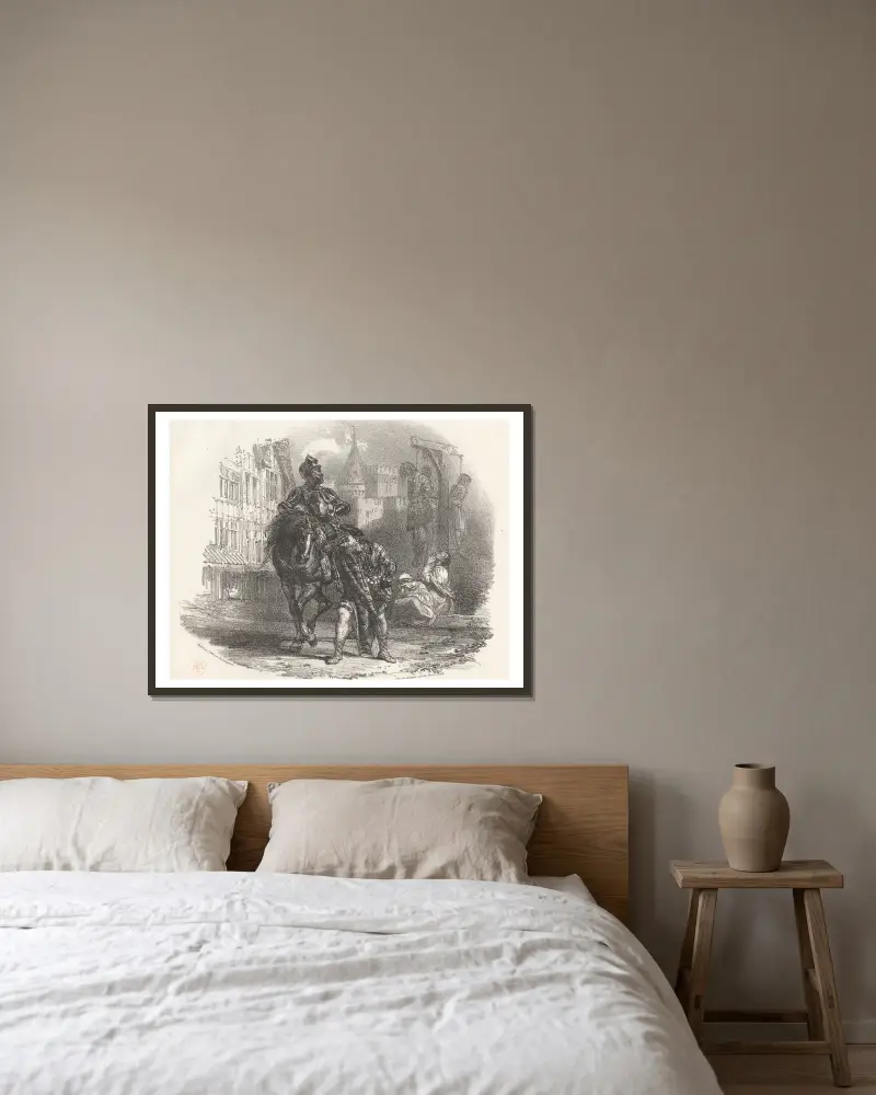 Les Pendus, Richard Parkes Bonington v rámu na stěně