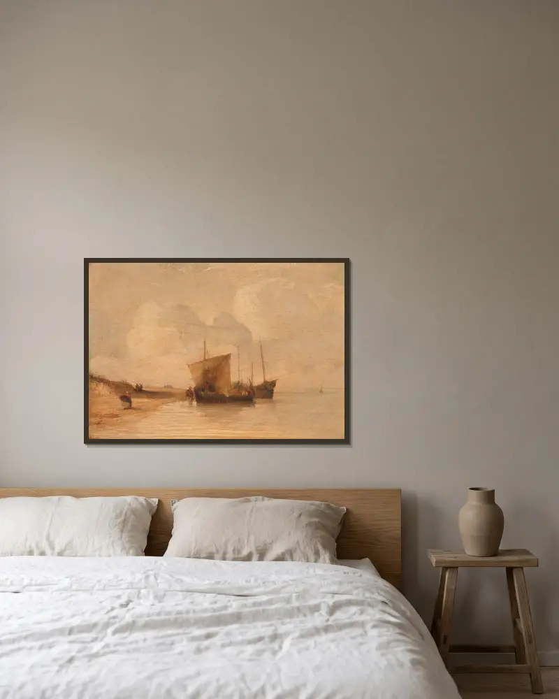 Normandské pobřeží, Richard Parkes Bonington v rámu na stěně