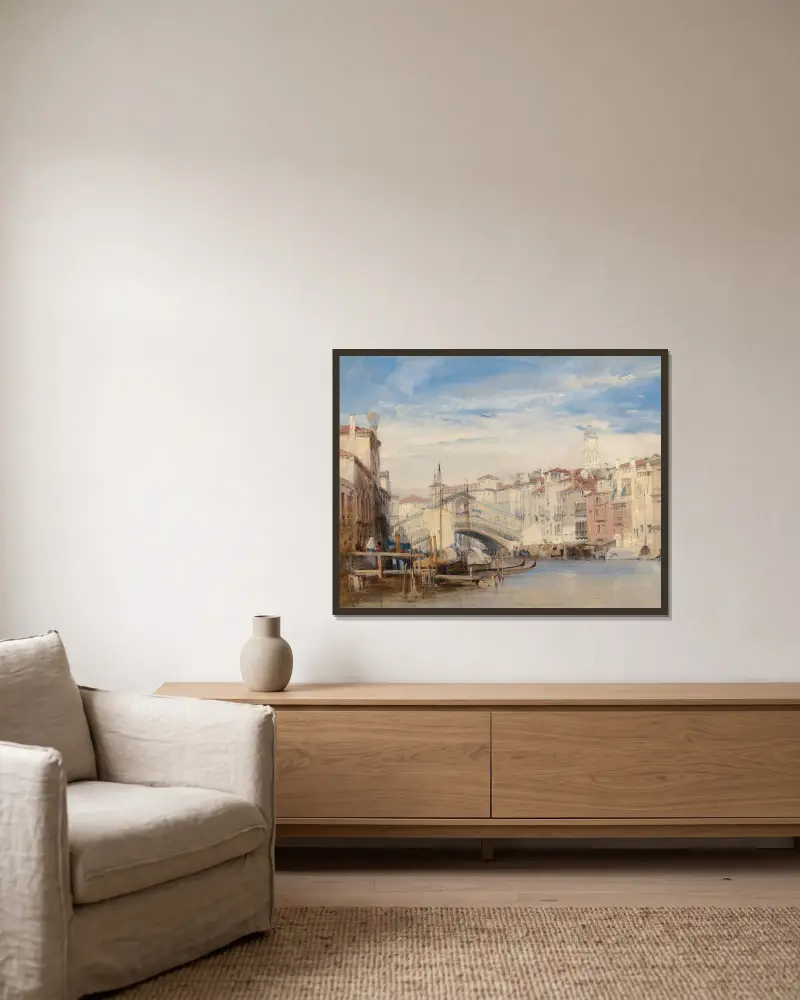 Rialtobroen, Venedig, Richard Parkes Bonington v rámu na stěně