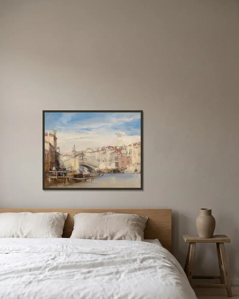 Rialtobroen, Venedig, Richard Parkes Bonington v rámu na stěně