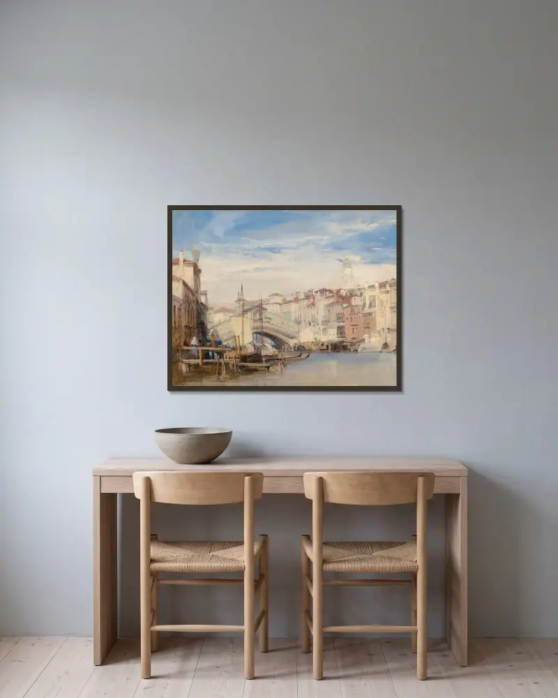 Rialtobroen, Venedig, Richard Parkes Bonington v rámu na stěně