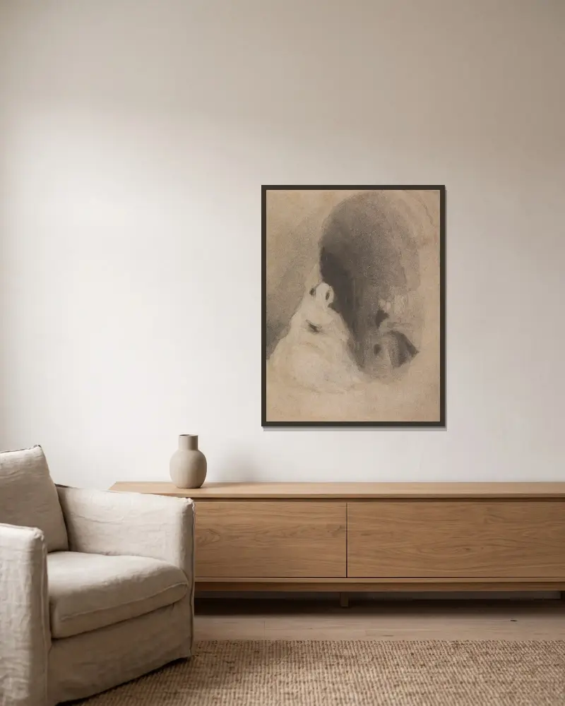 Ohne Titel von Richard Parkes Bonington gerahmt an einer Wand