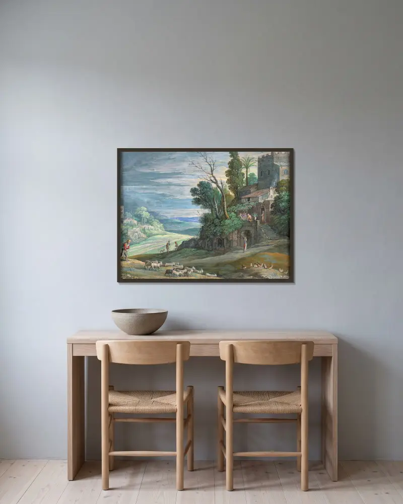 Wieczerza w Emaus, Paul Bril w ramie na ścianie