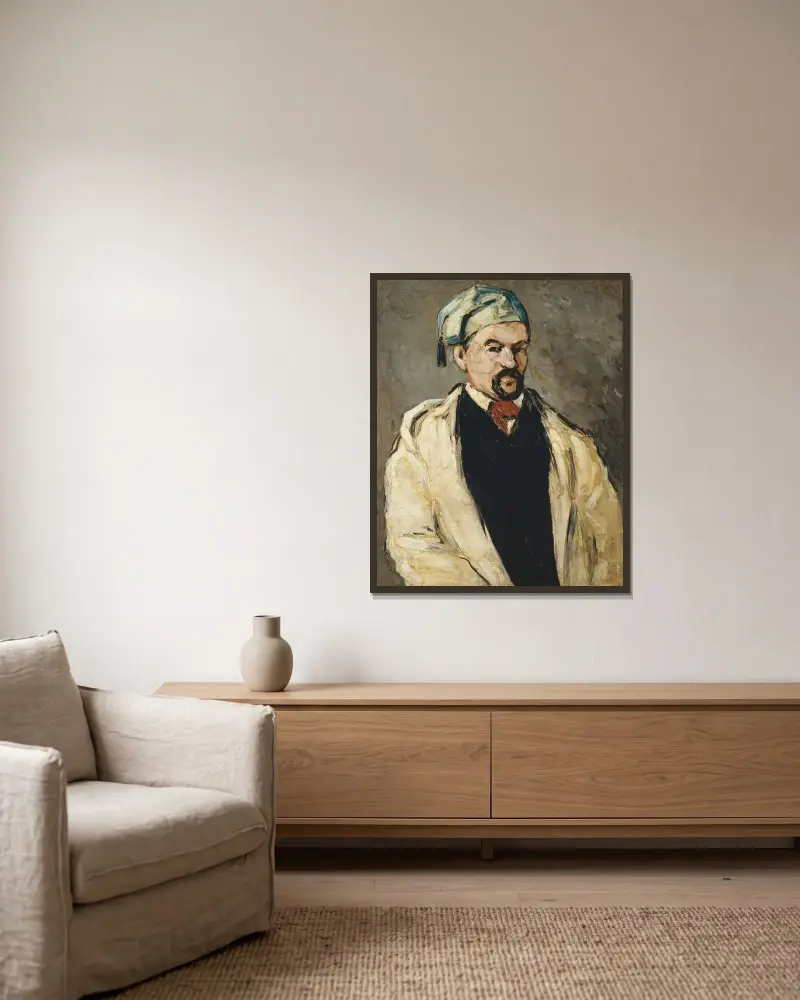 Antoine Dominique Sauveur Aubert (born 1817), the Artist’s Uncle av Paul Cézanne inramad på en vägg