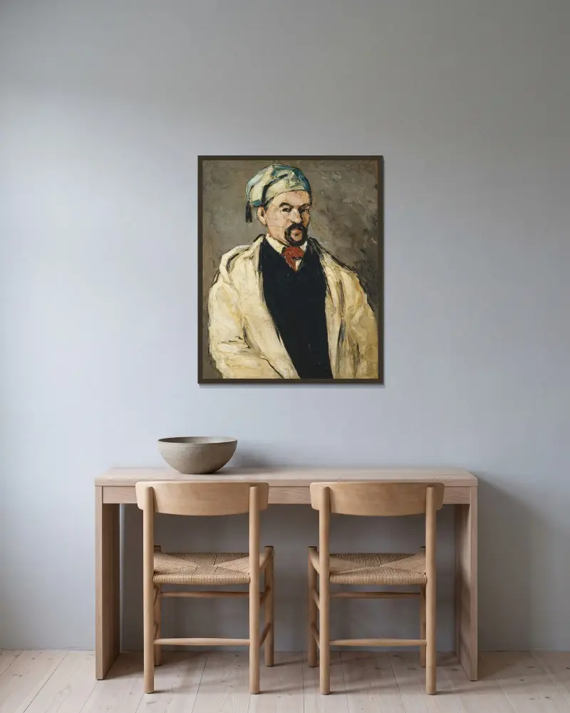 Antoine Dominique Sauveur Aubert (born 1817), the Artist’s Uncle av Paul Cézanne inramad på en vägg