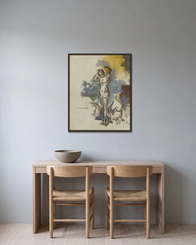Koupající se, Paul Cézanne v rámu na stěně