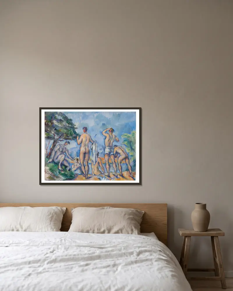 Koupající se, 1890, Paul Cézanne v rámu na stěně