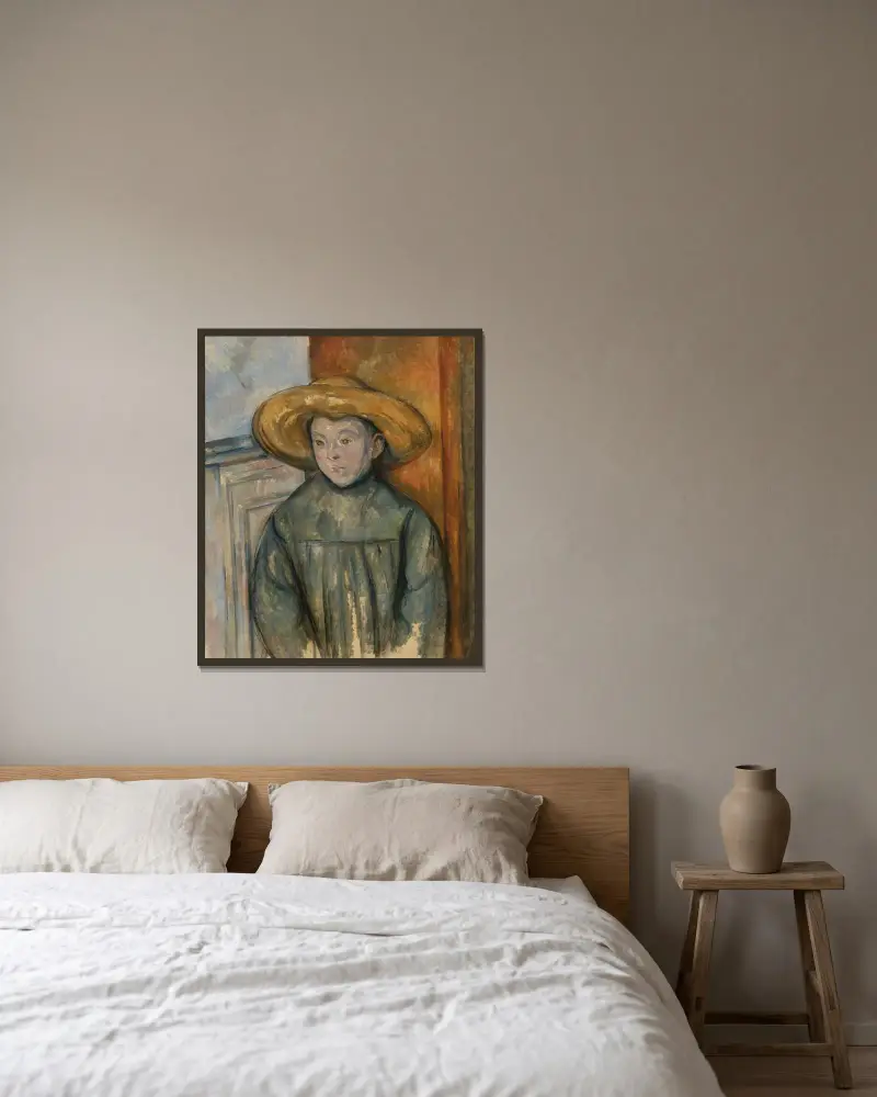 Chlapec se slaměným kloboukem, Paul Cézanne v rámu na stěně