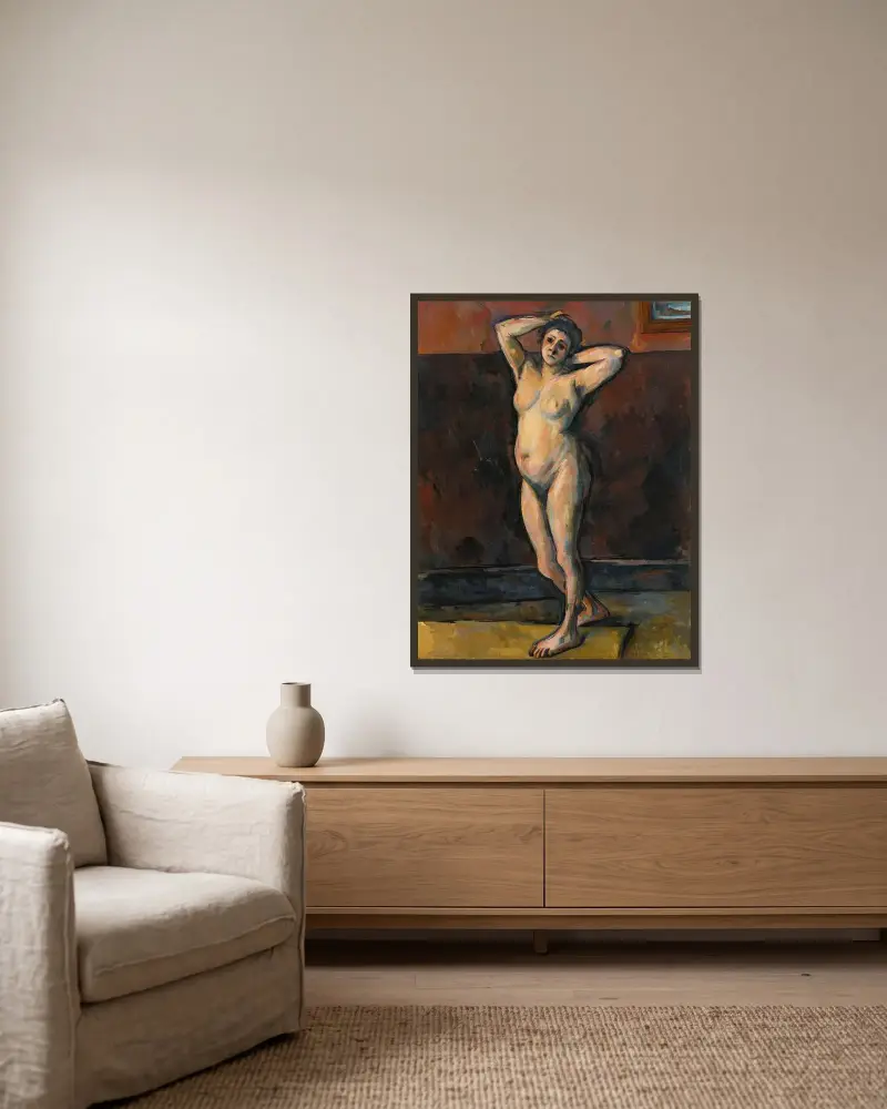 Femme Nue Debout av Paul Cézanne inramad på en vägg