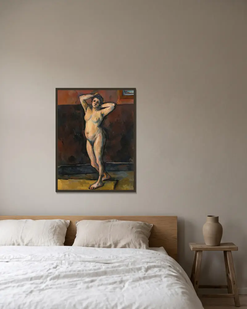 Femme Nue Debout av Paul Cézanne inramad på en vägg